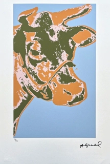 Andy Warhol - Cow modro-oranžová 93/100 - edice Leo Castelli s certifikátem