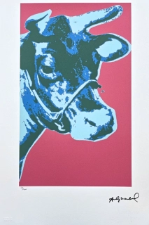 Andy Warhol - Cow růžovo-modrá 58/100 - edice Leo Castelli s certifikátem