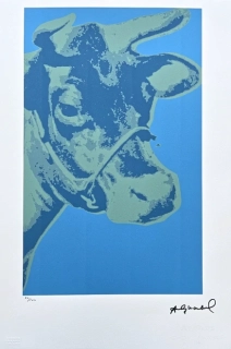 Andy Warhol - Cow modro-zelená 42/100 - edice Leo Castelli s certifikátem