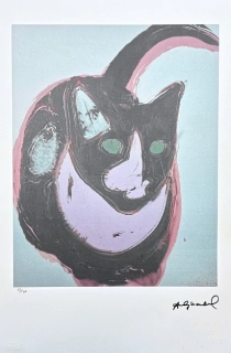 Andy Warhol - The Great Cat růžovo-černá 82/100 - edice Leo Castelli s certifikátem