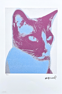 Andy Warhol - The Great Cat Head modrá 23/100 - edice Leo Castelli s certifikátem