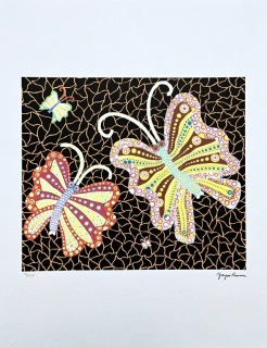 Yayoi Kusama - Butterflies x/500 - signováno, číslovaná edice, 50x65 cm