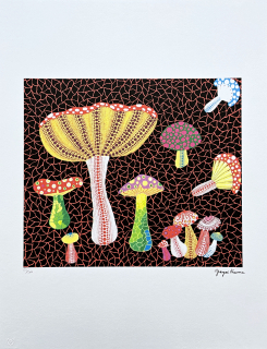 Yayoi Kusama - Toadstools II 121/500 - signováno, číslovaná edice, 50x65 cm