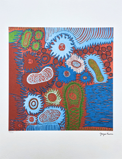 Yayoi Kusama - Cosmic nature 76/500 - signováno, číslovaná edice, 50x65 cm