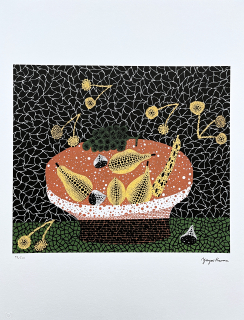 Yayoi Kusama - Pears and cherries 92/500 - signováno, číslovaná edice, 50x65 cm