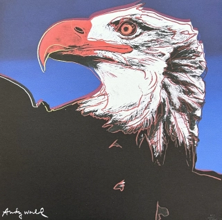 Andy Warhol - Bald Eagle modrý x/2400 - 60x60cm, limitovaná edice CMOA s certifikátem