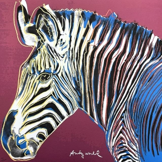 Andy Warhol - Grevy's Zebra sytě růžová 40/2400 - 60x60cm, limitovaná edice CMOA s certifikátem