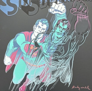 Andy Warhol - Superman tyrkysovo-růžový 82/2400 - 60x60 cm, limitovaná edice CMOA s certifikátem