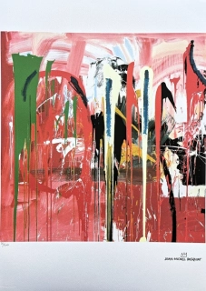 Jean-Michel Basquiat - Red untitled 75/300 - limitovaná edice, signováno, 50x70cm 