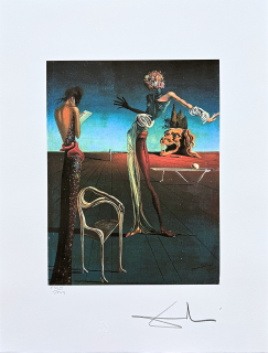 Salvador Dalí - Woman with a Head with Roses- signováno, limitovaná edice, 50x66cm