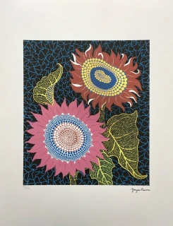 Yayoi Kusama - Sunflowers x/500 - signováno, číslovaná edice, 50x65 cm