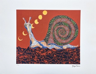 Yayoi Kusama - Snail 25/500 - signováno, číslovaná edice, 65x50 cm