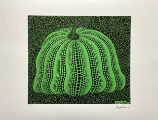 Yayoi Kusama - Green pumpkin x/500 - signováno, číslovaná edice, 65x50 cm