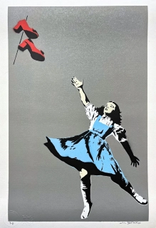 BANKSY/NOT BANKSY - Dorothy gray 3/5 -  originální ručně stříkaný sprej na papíře