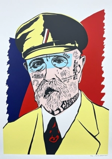 Pasta Oner - TGM - Tomáš Garrigue Masaryk žlutá, 3/107 - originální serigrafie, signováno limitovaná edice, 50x70cm