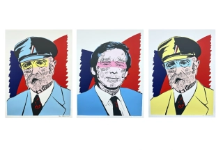 Pasta Oner - AKCE - SADA - 3x serigrafie prezidentů - Václav Havel + Tomáš Garrigue Masaryk - 3 kusy originálních serigrafií, signováno, limitované edice, 50x70cm