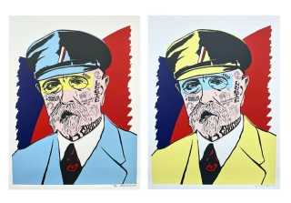 Pasta Oner - AKCE - SADA - 2x serigrafie - Tomáš Garrigue Masaryk žlutá i modrá barva - 2 kusy originálních serigrafií, signováno, limitované edice, 50x70cm