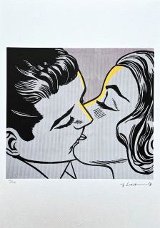 Roy Lichtenstein - The Kiss IV - signováno, 35x50cm, limitovaná edice 111/150