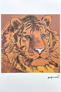 Andy Warhol - Tiger cihlová barva x/100 - edice Leo Castelli s certifikátem