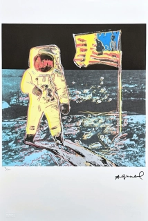 Andy Warhol - Moonwalk žluto-modrý x/100 - edice Leo Castelli s certifikátem