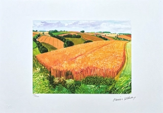 David Hockney - A bigger field with trees 104/500 - limitovaná edice s certifikátem, 50x35 cm