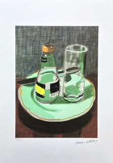 David Hockney - Glass bottles 258/500 - limitovaná edice, s certifikátem, 35x50 cm