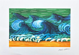 David Hockney - The Wave 17/500 - limitovaná edice s certifikátem, 50x35 cm