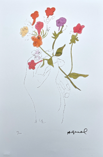 Andy Warhol - Hand with Flowers 89/100 - edice Leo Castelli s certifikátem