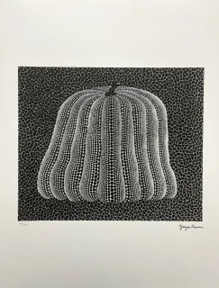 Yayoi Kusama - Pumpkin Black and White x/500 - signováno, číslovaná edice, 50x65 cm