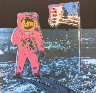 Andy Warhol - Moonwalk tmavě-modro-čevená x/2400 - 60x60cm, limitovaná edice CMOA s certifikátem