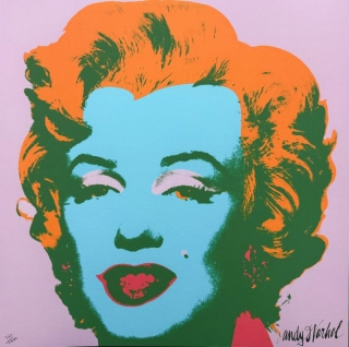 Andy Warhol - Marilyn Monroe modro-žlutá 251/2400 - 60x60cm, limitovaná edice CMOA s certifikátem