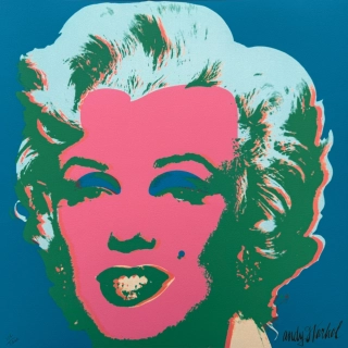 Andy Warhol - Marilyn Monroe modro-vínová 314/2400 - 60x60cm, limitovaná edice CMOA s certifikátem