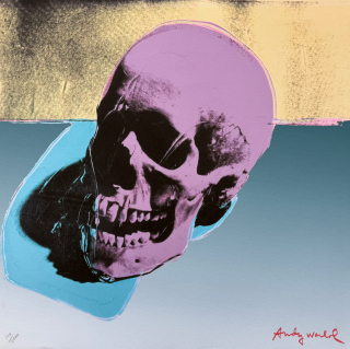 Andy Warhol - Skull žluto-růžová 226/2400 - 60x60cm, limitovaná edice CMOA s certifikátem