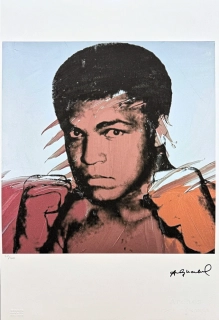 Andy Warhol - Muhammad Ali tyrkysový 52/100 - edice Leo Castelli s certifikátem