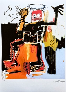 Jean-Michel Basquiat - Orange sports figure 147/300 - limitovaná edice, signováno, 50x70cm 