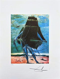 Salvador Dalí - The Ship - signováno, limitovaná edice, 50x66cm