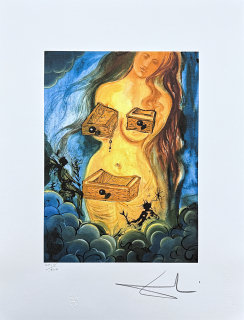 Salvador Dalí - Woman with Drawers - signováno, limitovaná edice, 50x66cm