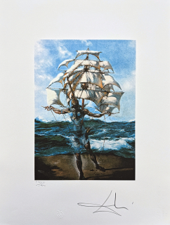 Salvador Dalí - Korab - signováno, limitovaná edice, 50x66cm