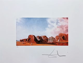 Salvador Dalí - Paisaje de formaciones rocosas - signováno, limitovaná edice, 66x50cm