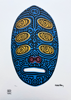 Keith Haring - Six Eyed Mask x/150 - signováno, limitovaná edice s certifikátem, 50x70 cm