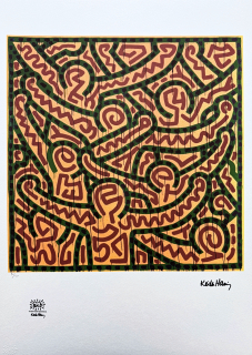 Keith Haring - Labyrinth x/150 - signováno, limitovaná edice s certifikátem, 50x70 cm