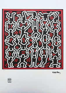 Keith Haring - Stacked Figures x/150 - signováno, limitovaná edice s certifikátem, 50x70 cm