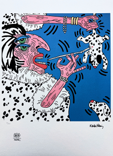 Keith Haring - Dalmatian x/150 - signováno, limitovaná edice s certifikátem, 50x70 cm
