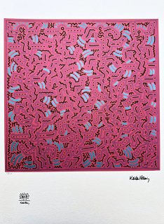 Keith Haring - Labyrinth ll x/150 - signováno, limitovaná edice s certifikátem, 50x70 cm
