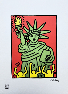 Keith Haring - Liberty x/150 - signováno, limitovaná edice s certifikátem, 50x70 cm