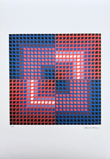 Victor Vasarely - Zett - limitovaná edice s certifikátem, x/500, 35x50cm