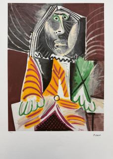 Pablo Picasso - Femme assise 28/200 - signováno, s certifikátem, 50x70 cm