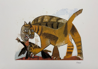 Pablo Picasso - Cat Seizing a Bird 62/200 - signováno, s certifikátem, 70x50 cm