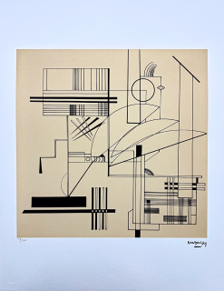 Wassily Kandinsky - Linear Composition 5 - x/300 - signováno, číslovaná edice, 50x65 cm