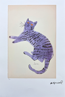 Andy Warhol - Cat Sam - světle modrý ležící x/100 - edice Leo Castelli s certifikátem